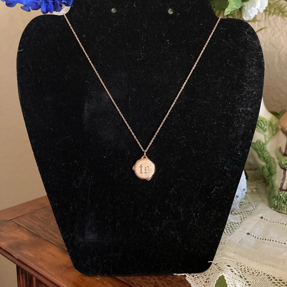 Taylor Swift wax seal necklace in rose gold Reputation era